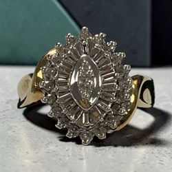 Gold diamond cluster ring #13676