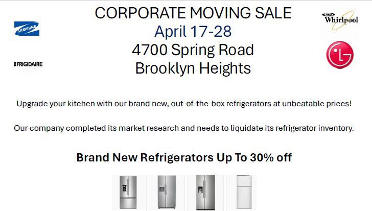 Brand new open box Refrigerators 