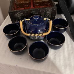 Cobalt Blue Tea Pot Set 1970’s Teapot Set 