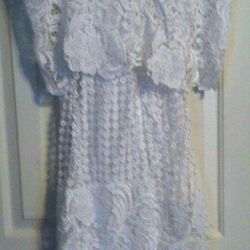 Gorgeous white lace mini dress.