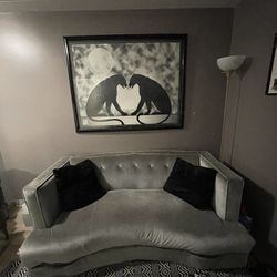 Grey Suede Couch
