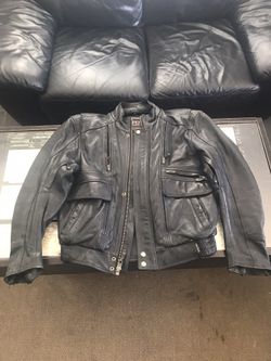 Men’s Leather Motorcycle Jacket with removable armor