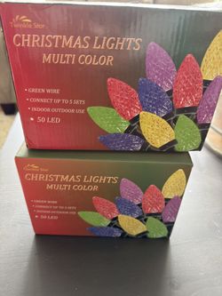 2 boxes of Twinkle Star 50 LED C9 String Lights
