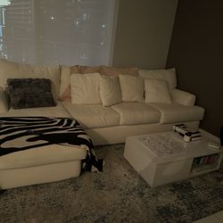 Comfy White Sectional W/ Chaise