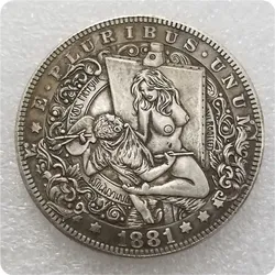 US Hobo Nickel Coin 1881-CC Morgan Dollar Coin / Token