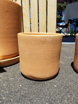 6 inch Cylinder, Smooth Terracotta Pot