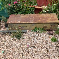 An old military metal box 67 inches long 21 inches wide