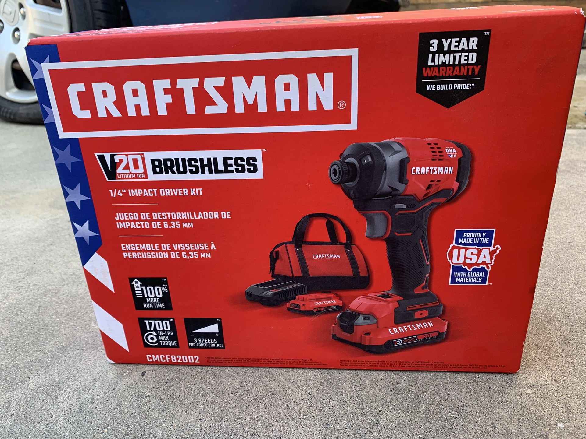 Craftsman 1/4 Impact Driver - Brushless - Drill Kit New