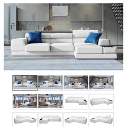 Zuri Concept Modern Genuine Leather Sectional 