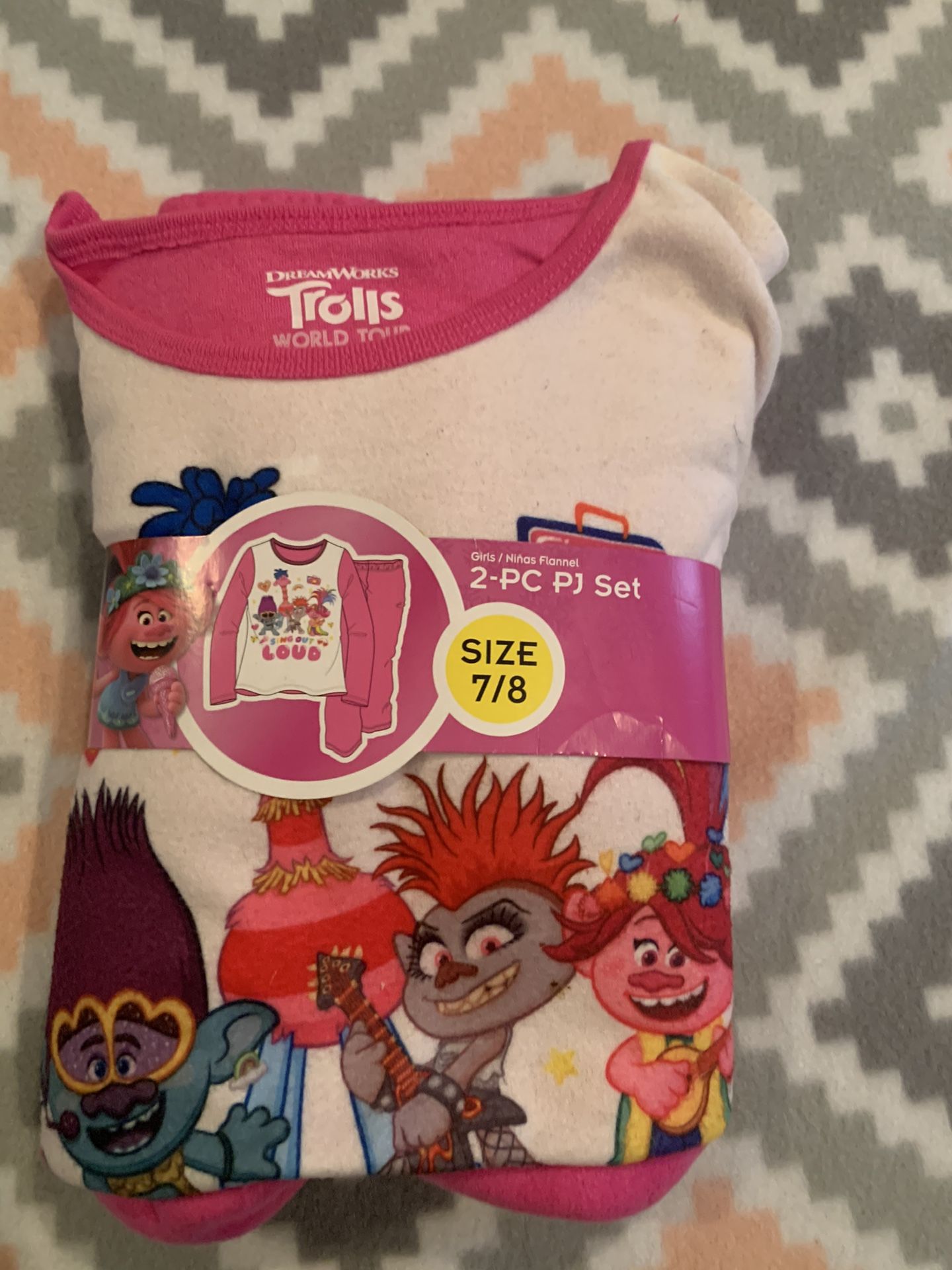 Girls Troll 2pc Pj Set Size 7/8