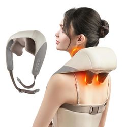 SORELAX Mini Shiatsu Neck Massager, Shoulder Massager with Heat for Pain Relief Deep Tissue, Neck, Back, Shoulder, Leg Electric Kneading Massager, Per