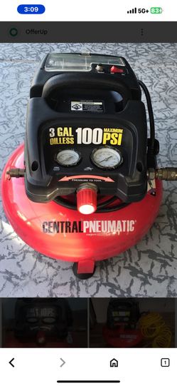 Air compressor 3 Gallon oil less maximum 100 psi