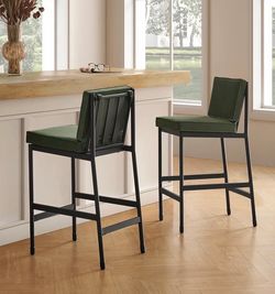 mopio Odelia Counter Stools, Kitchen Counter Height Stool Chair with Backrest, Footrest, Sturdy BIFMA-Certified Rust-Free Metal Frame, Removable Cushi