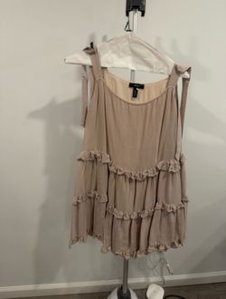 Medium Biege Sleeveless Aqua Dress