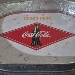 Tin Coca-Cola Serving Tray With Handles