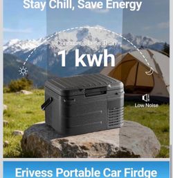 12 Volt Car Refrigerator, 11QT(10L) -4°F~68°F, Dual Power 12/24V DC & 110-240V AC Electric Fridge, Battery Powered Cooler, Portable Freezer for Campin