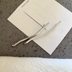 South Korea imported ins blogger‘s same style silver wave small side clip cold temperament hair clip one-word clip bangs clip
