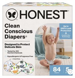 Honest Diapers Size 5/ 84 Count/ New