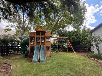 Kids playground slide swing