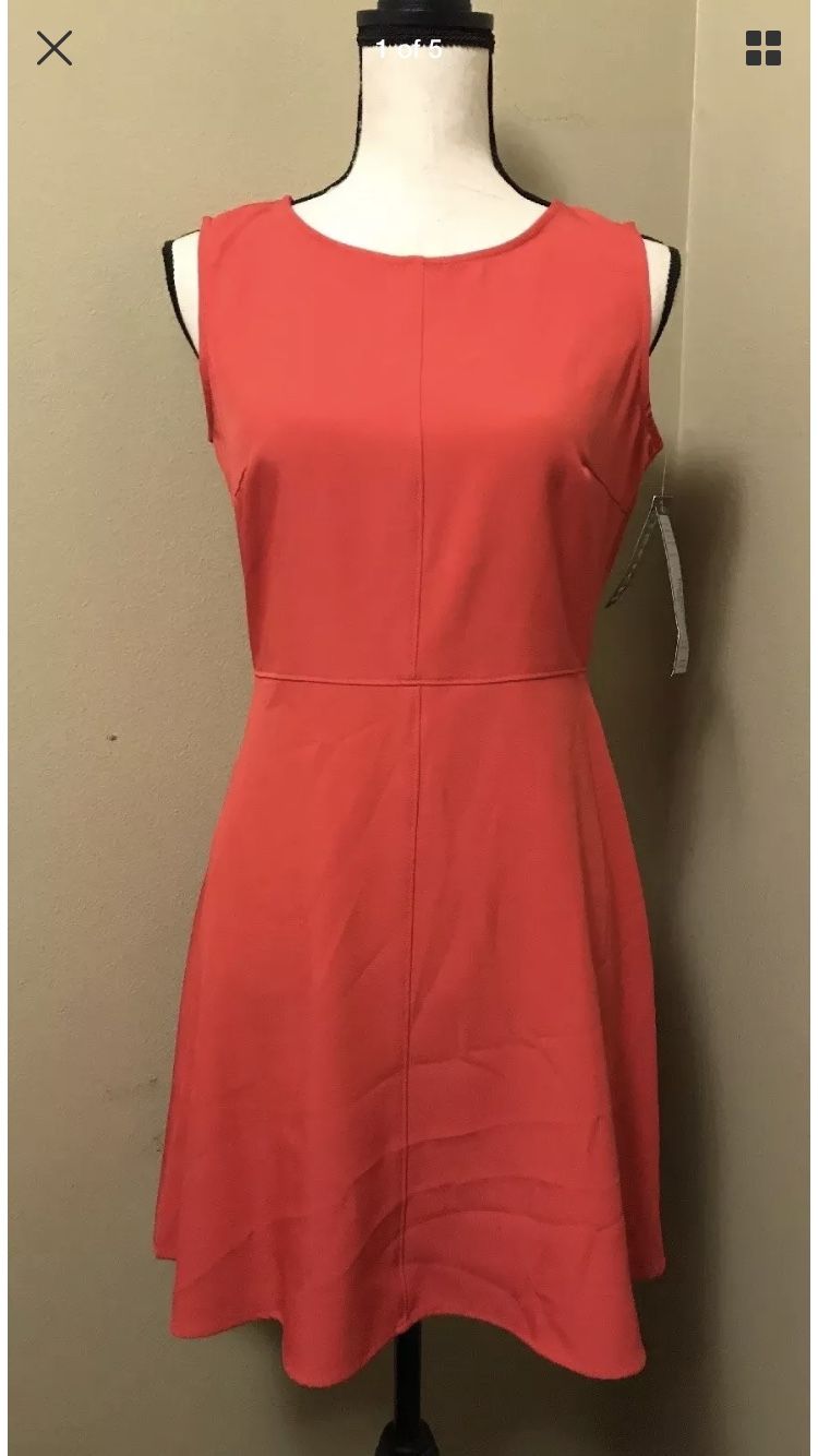 NWT True Envy A-Line Sleeveless Stretch Career Dress - Watermelon - 6 Petite