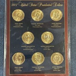 2007 United States presidential dollars P&D - 8 coins 
