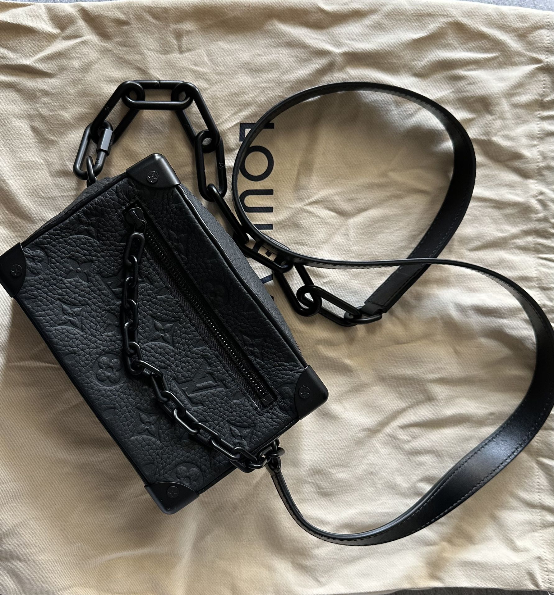 Louis Vuitton, Bags, Louis Vuitton Soft Trunk Bag Monogram Taurillon  Leather Black