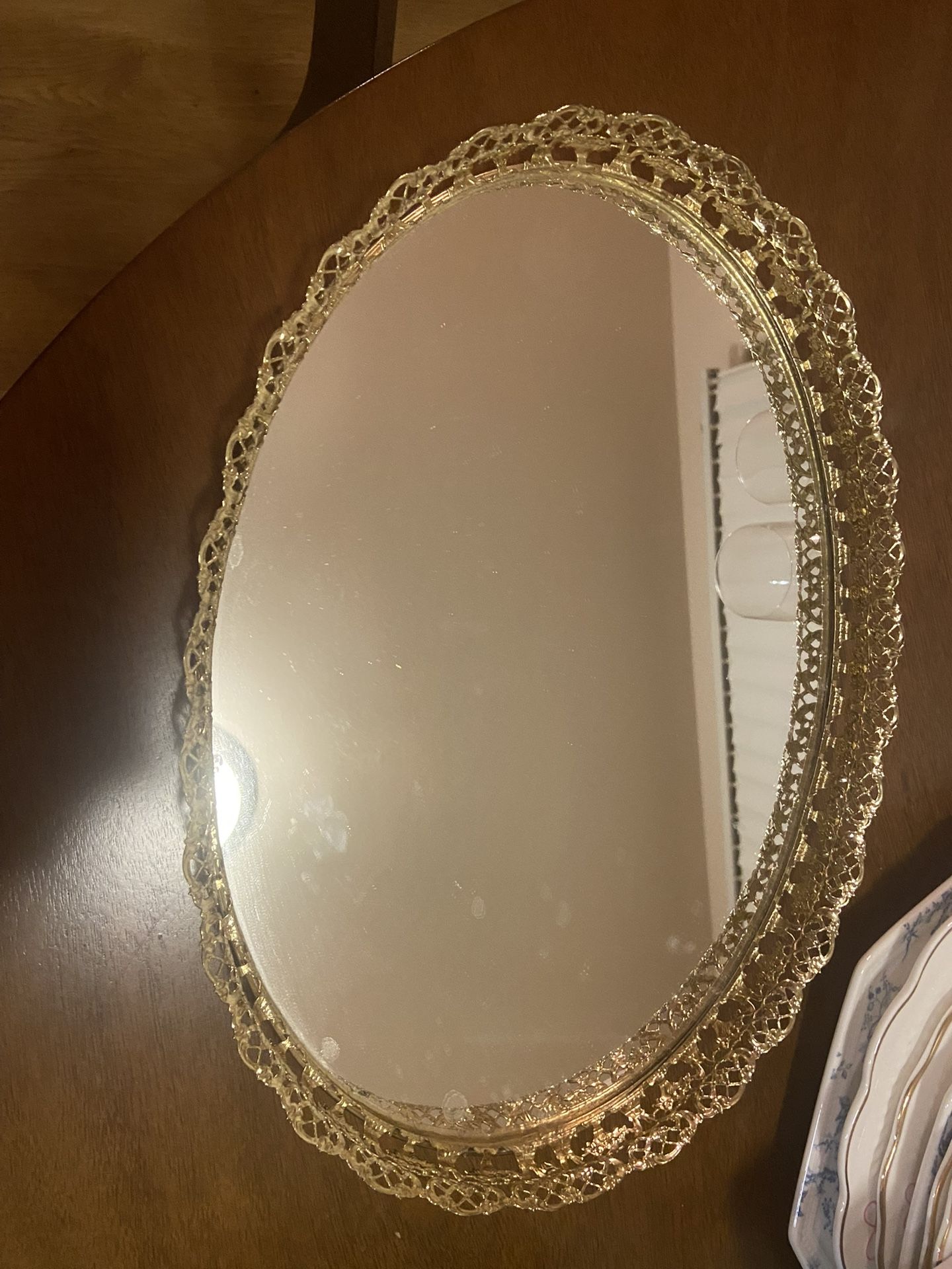 Vintage 90s Vanity Tray Gold