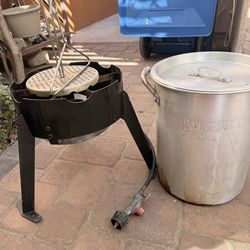 Propane turkey fryer 30-quart pot.