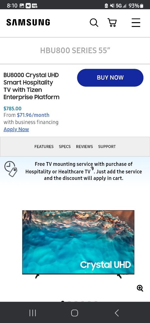 55in Crystal Samsung Uhdtv