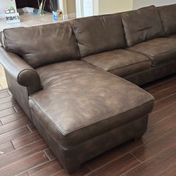 Faux Leather Sectional Couch