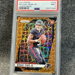 🦾 2024 Michael Penix Jr. ROOKIE LAZER Prizm PSA 9!! 🦾
