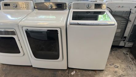 Samsung Washer and Dryer Set Electric White Jumbo Capacity
