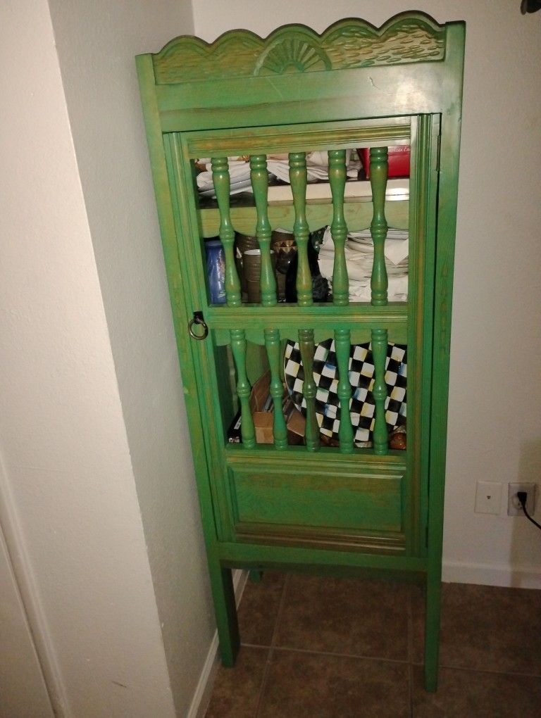 Handmade Mexican Painted Wood cabinet