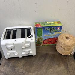 Toaster. Tomato Planter & Roll Of Twine
