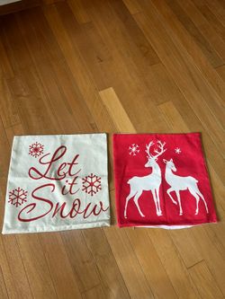 New Christmas Pillow Covers X 2 - 17”x17”