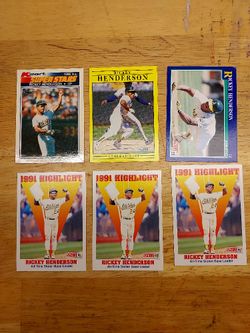 Rickey Henderson Baseball Card Bundle Lot