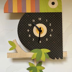 Adorable Wooden Toucan Pendulum Clock
