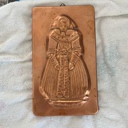 Vintage Copper Dutch Girl Wall Hanging