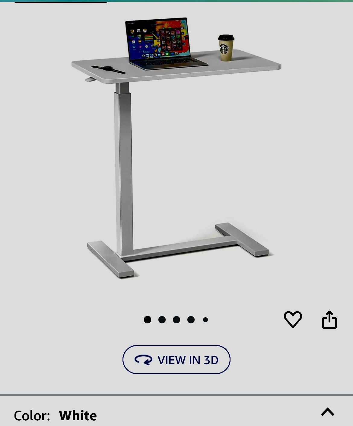 Overbed Tray Desk Table Adjustable