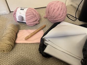 Art Supplies - Yarns, Crochet Hook, Yard Of Pleather