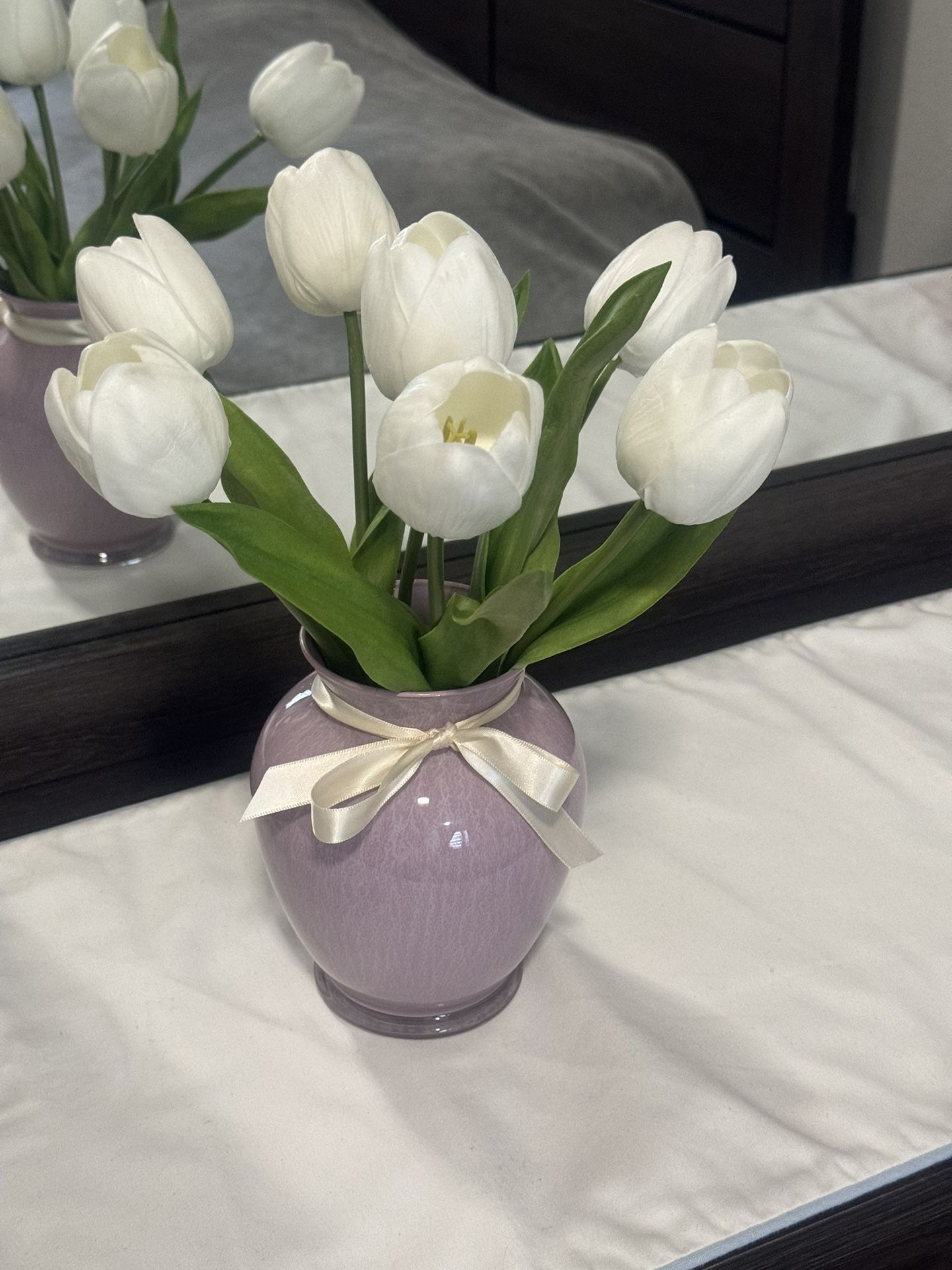 Glass Vase With Quality Flowers 