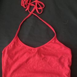 red halter crop top 