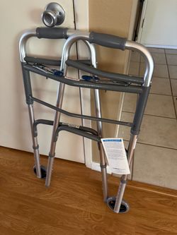 Compass Health Folding Walker with Wheels Brand New