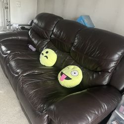 3 Seater With Electric Recliner Leather Sofa