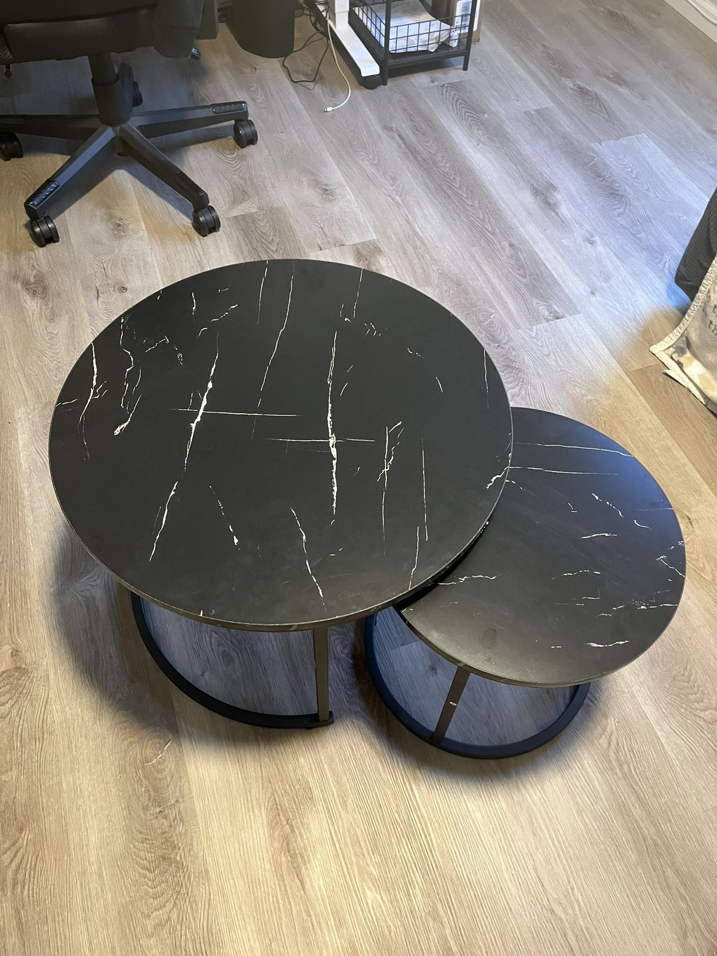 Black Marble Pattern Coffee Tables