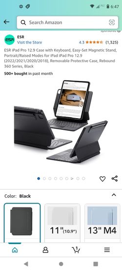 ESR iPad Pro 12.9 Case with Keyboard, Easy-Set Magnetic Stand, Portrait/Raised Modes for iPad iPad Pro 12.9 (2022/2021/2020/2018), Removable Protectiv