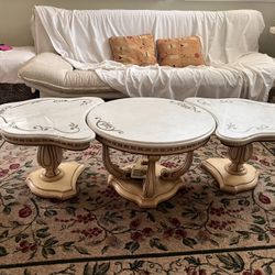 Antique French Victorian marble Coffee Living Room Table   