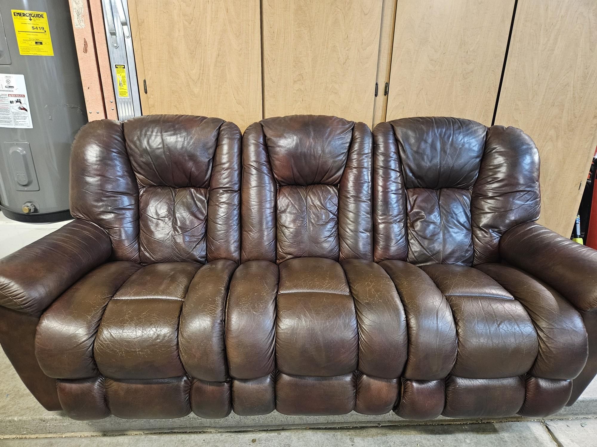 La-Z-Boy Reclining Leather Sofa