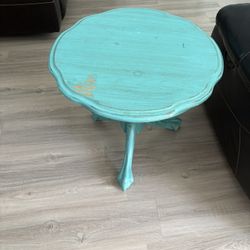 Teal End Table 