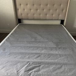 Queen Size Bed with Storage & Box Spring – $200